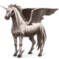 unicorn de tracţiune cu aripi element de metal