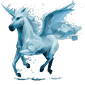 unicorn de călărit cu aripi element de apă