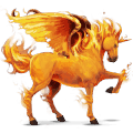 unicorn de călărit cu aripi element de foc