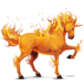unicorn de călărit element de foc