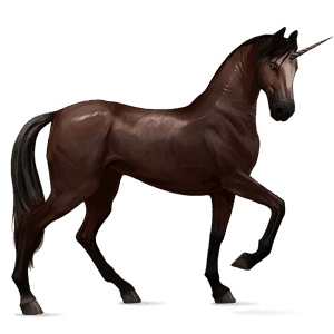 unicorn de călărit akhal-teke roib închis