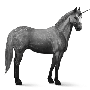 unicorn de călărit murg închis pătat