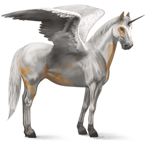 unicorn de călărit cu aripi paint horse murg închis bălțat