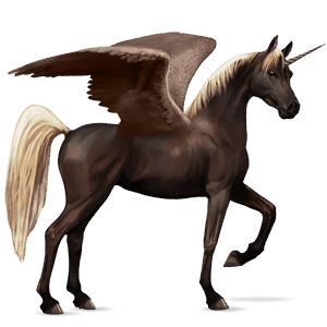 unicorn de călărit cu aripi shagya arabian sur rotat
