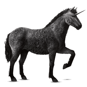 unicorn de călărit frizian negru