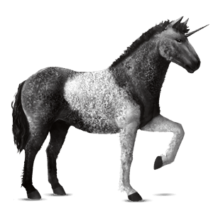 unicorn de călărit ondulat negru pag