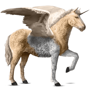 unicorn de călărit cu aripi murg închis
