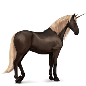 unicorn de călărit roib închis