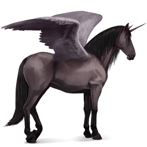 unicorn de călărit cu aripi paint horse murg închis tărcat