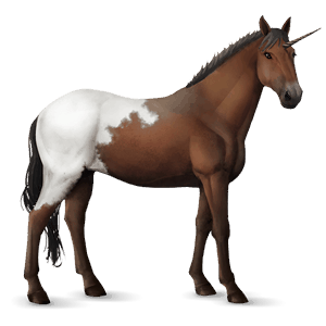 unicorn de călărit murg închis