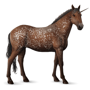 unicorn de călărit murg pătat