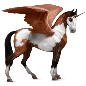 unicorn de călărit cu aripi paint horse murg bălţat