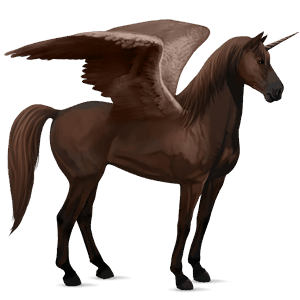 unicorn de călărit cu aripi mustang roib închis