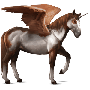 unicorn de călărit cu aripi nokota negru pătat
