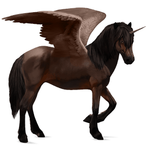 unicorn de tracţiune cu aripi negru