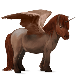 ponei unicorn cu aripi  murg închis