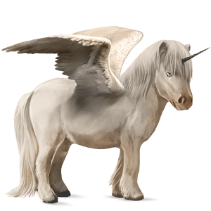 ponei unicorn cu aripi  murg închis bălțat