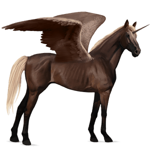 unicorn de călărit cu aripi pursânge spaniol sur rotat