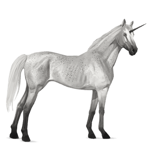 unicorn de călărit negru pătat