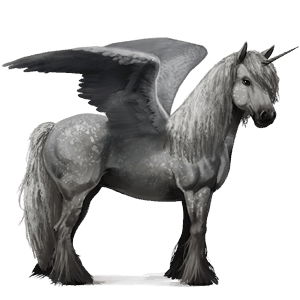 unicorn de călărit cu aripi trăpaş francez roib