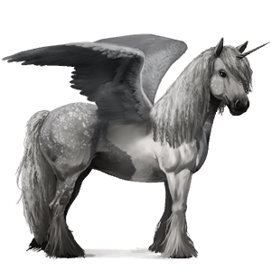 unicorn de călărit cu aripi negru