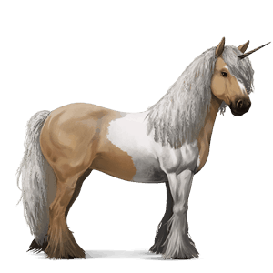 unicorn de călărit paint horse roib închis pătat