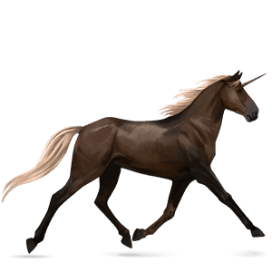 unicorn de călărit trăpaş francez murg închis