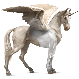 unicorn de călărit cu aripi murg închis