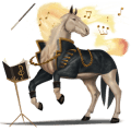 unicorn de călărit akhal-teke sur