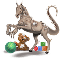 unicorn de călărit murg bălţat
